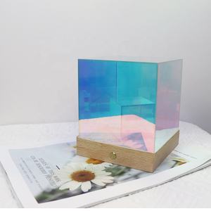 Lampe de bureau acrylique Cube 3D colorée, pièces, Rechargeable, avec batterie, <span class=keywords><strong>Illusion</strong></span> lumineuse, éclairage d'intérieur, pour décoration intérieure - Product Image 5