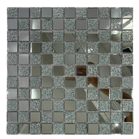Mosaïque abstraite couleur or et argent pour crédence de cuisine, mosaïque de verre miroir biseauté en forme de diamant pour salon