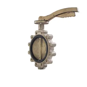 High Quality Industrial Water Systems Marine Manual Brass Rubber Soft Seal Aluminum Handle Lug Butterfly Valve D71Lx-16C