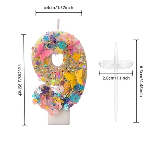 Nouvelles bougies d'anniversaire sans parfum, décoratives, en forme <span class=keywords><strong>de</strong></span> papillon et <span class=keywords><strong>de</strong></span> fleur, avec paillettes, pour <span class=keywords><strong>la</strong></span> décoration <span class=keywords><strong>de</strong></span> gâteaux <span class=keywords><strong>de</strong></span> fête - Product Image 3