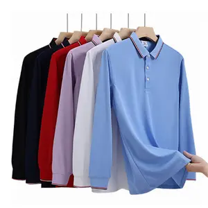 New Arrival Men's Printed Long Sleeves Golf Polo Shirts Cotton Customized For Men