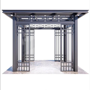 Système de pergola moderne <span class=keywords><strong>en</strong></span> acier et aluminium pour pavillon extérieur, idéal pour parcs, places publiques, restaurants, cafés et espaces commerciaux – Protection solaire - Product Image 4