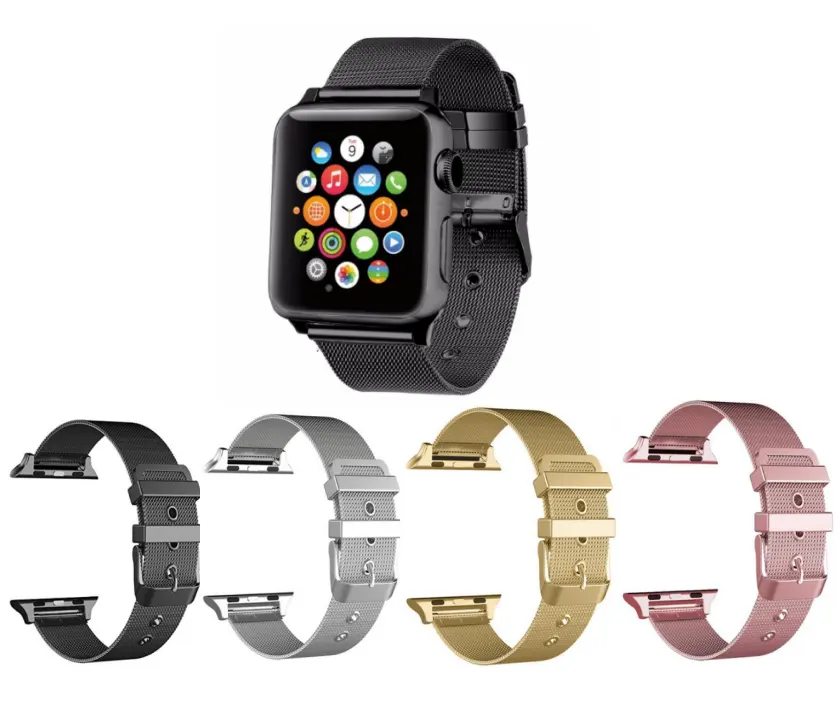 Universele Milanese Loop Voor Apple Horloge Serie 3 2 1 Rvs Strap Vervanging Armband Band
