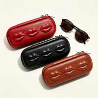 Étui rigide de luxe en cuir PU souple marron pour lunettes de soleil, avec logo personnalisé, pour voyage et présentation