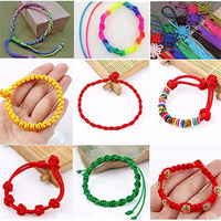 Tali nilon satin berkualitas 1,5mm, 16 bundel, warna campuran, tali nilon satin untuk merangkai manik-manik, pembuatan perhiasan, dan simpul Cina.