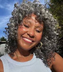 Extensions de <span class=keywords><strong>cheveux</strong></span> Salt and Pepper, boucles naturelles crépues, perruques grises en <span class=keywords><strong>cheveux</strong></span> humains, couleur gris sel et poivre, bandeau, colle bon marché - Product Image 6