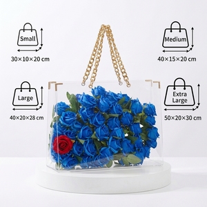 Eternal Flower Rose Display Box Transparent Acrylic Portable <strong>Storage</strong> <strong>Bin</strong> with Enhanced Display Impact - Product Image 2