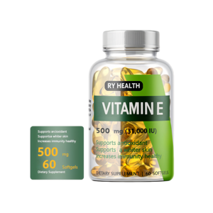 OEM vitamina E aceite 400mg 1000 mg a granel vitamina E cápsula suave Halal piel blanqueamiento suplemento 400iu vitamina E cápsulas blandas - Product Image 1