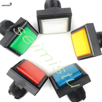 Bouton carré 51*51mm Arcade LED12V 1 pièce pour machine de jeu avec lampe LED éclairée 5 couleurs anglais ABS Matériel Prise US