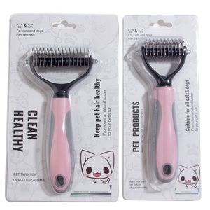 Hot Bán Hai Mặt Loại bỏ Rối Deshedding Và Dematting Undercoat <span class=keywords><strong>Rake</strong></span> Lược Pet Chải Chuốt Bàn Chải Cho Chó & Mèo - Product Image 6