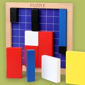 HOYE CRAFT <span class=keywords><strong>Logic</strong></span> IQ игра 3D русская Строительная игрушка деревянные блоки пазл для детей взрослых - Product Image 2