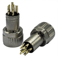 Conectores Circulares Industriales Serie M8 con Codificación A, 6 Núcleos, Hembra, 8 mm, Enchufe de Aviación Recto, IP67, Impermeables