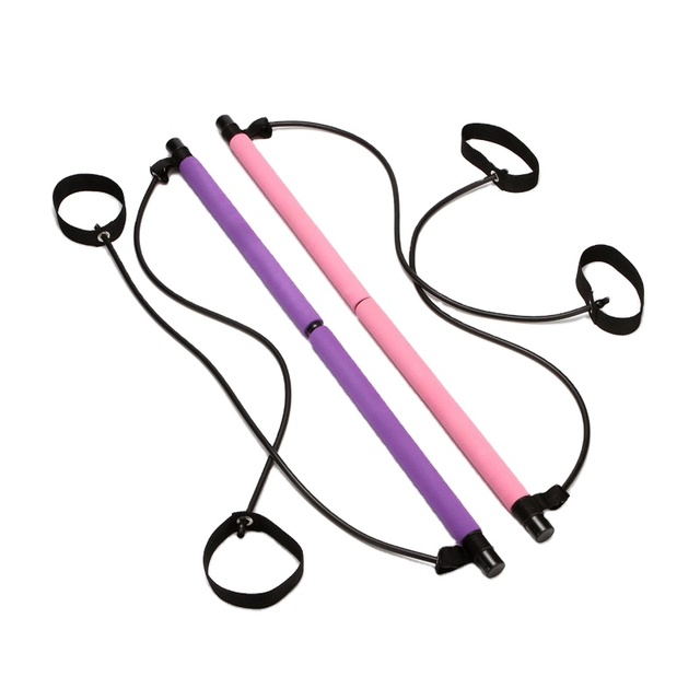 Yoga Body Building Fitness Exercise Gym Elastic Pull Rope Portable Pilates Stick