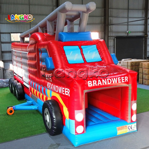 इनडोर आउटडोर पार्टी किराये मनोरंजन इंफ्लेटेबल बाउंस हाउस फायर ट्रक बाउसी कैसल बाधा कोर्स के साथ बाउसी महल - Product Image 3