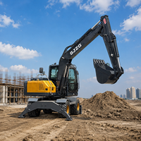Excavatrice hydraulique mobile professionnelle à grandes roues pour les travaux de construction, de voirie et d'ingénierie publique