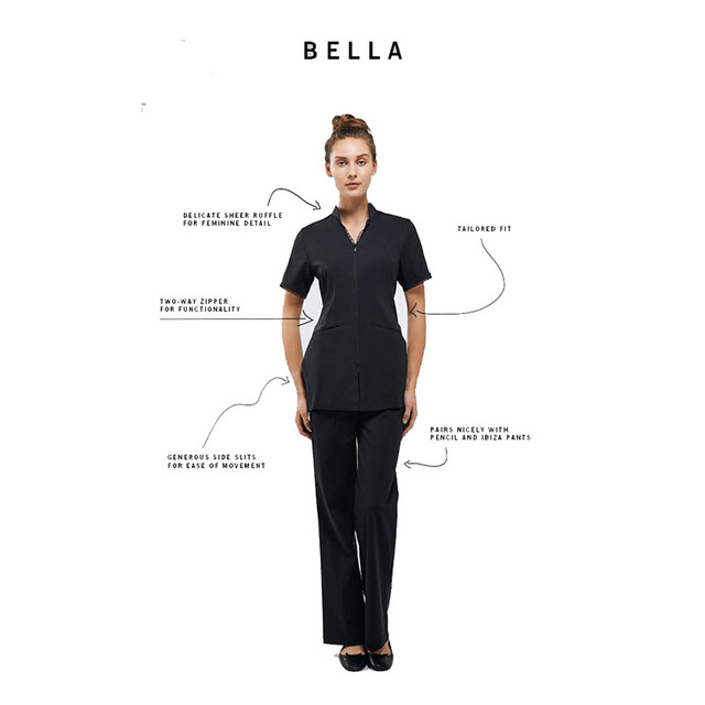 knee length dresses for ladies Aurora Tunic White | Spa and Salon Uniform