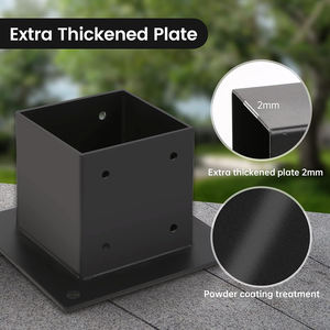 Base de poteau en <span class=keywords><strong>bois</strong></span> 4x4 métal acier au carbone <span class=keywords><strong>plaque</strong></span> galvanisée support de poteau de clôture Base d'ancrage pour béton - Product Image 3