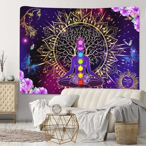 Serie <span class=keywords><strong>de</strong></span> Mandala Rectángulo Decoración <span class=keywords><strong>de</strong></span> pared Fondo colgante abstracto personalizado Tapiz <span class=keywords><strong>de</strong></span> <span class=keywords><strong>tela</strong></span> - Product Image 2