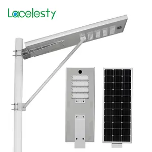 Iluminação externa de alumínio, de alta qualidade, 60w, 80w, 100w, lâmpada solar, tudo em um led, luz de rua