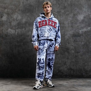 Tùy Chỉnh Tất Cả Các Hơn In Jogger Sweatsuit Thời Trang Phố 400 GSM 2 Mảnh Thiết Lập Thiết Kế Cotton Công Nghệ Lông Cừu Tracksuits Manufatur Cho Nam Giới - Product Image 1