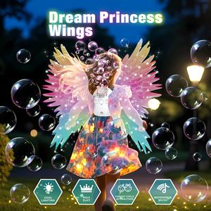 Alas de Mariposa de Plástico con Luces LED, Decoración para la Espalda, Juguete Eléctrico de Ángel Móvil para Niños, Accesorios de Elfo, Regalo para Niñas, Spray de Burbujas - Product Image 5
