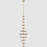 Candelabro grande para sala de estar americana XZ, lámpara colgante sencilla para comedor, candelabro clásico