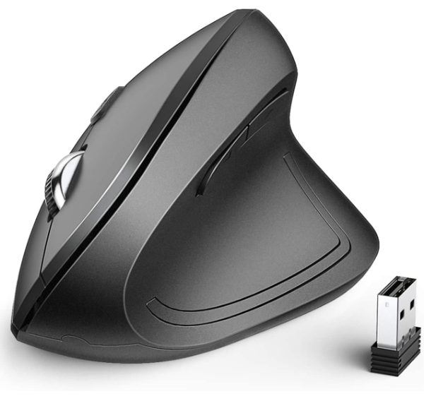 IClever Ergonomic Mouse WM101 Vertical Wireless Mouse with 4 Adjustable DPI Levels 6 Buttons for Laptop, PC, Computer, Desktop