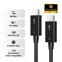 Cable USB-C Thunderbolt 5 de 120 Gbps y 240 W PD con Video 16K, E-Marker y Conexión en Cadena para MacBook, Laptop, Teléfono, Base y SSD