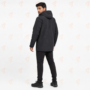 Chaqueta Impermeable Larga con Capucha para Hombre TiierWear, Cuello Alto con Cierre, Ropa de Trabajo para Invierno - Product Image 5