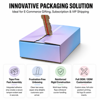 Boîte d'expédition en carton ondulé recyclé avec bande de déchirement à fermeture éclair, emballage rigide pour l'e-commerce, les cadeaux et les produits