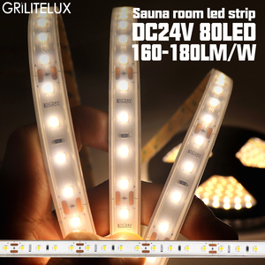 Bande lumineuse LED en silicone flexible résistante aux hautes températures 24V, étanche IP68, RA80, pour la décoration de sauna - Product Image 3