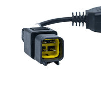 Cable de Diagnóstico OBD a 6 Pines de 30 cm, 12V, Impermeable IP67, con Conductor de Cobre Puro y Adaptador para Motocicleta