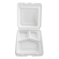 Boîte à emporter pour hamburgers, pizzas, fast-food, frites, biodégradable, écologique, compostable, micro-ondable, sans BPA, fabriquée en Chine