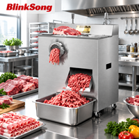 Machine à trancher et à hacher la viande électrique en acier inoxydable BlinkSong, pour usage commercial, robuste, pour la cuisine des restaurants