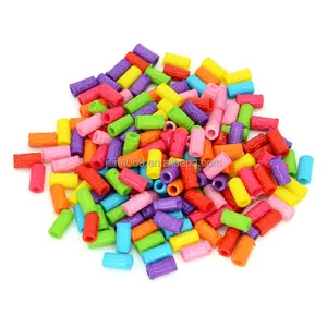 Fabbrica originale 11*6mm tubo lungo Macaron colore caramelle Pony perline acrilico fai da te perline per capelli per bambini