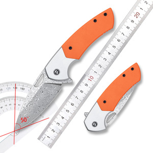 Couteau de survie multi-usage pour le camping en plein air, acier Damas, dureté 60-61HRC, manche en alliage de titane, DIY OEM, outil de coupe portable - Product Image 2