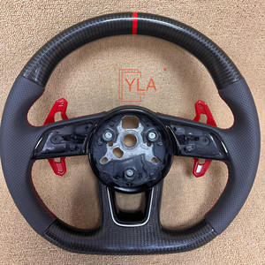 Volant à fond plat en carbone sec style R8 pour Audi A3 A4 A5 A6 S3 S4 RS3 RS5 Q5 TT - Volant de <span class=keywords><strong>performance</strong></span> pour retrofit - Product Image 2