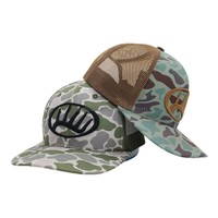 Casquettes de baseball personnalisées brodées en cuir Casquette de camionneur camouflage Richardson 112 Casquette de camionneur à facture plate à 6 panneaux