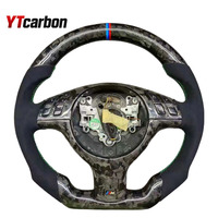 Volant de sport en cuir perforé personnalisé YTcarbon, en fibre de carbone forgée, pour BM-W Série 3 E46