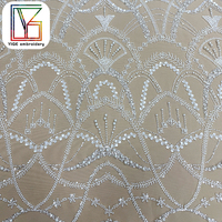 Nouveau tissu en dentelle africaine en gros, tissu en dentelle perlée, tissu en dentelle florale 3D, tissu en dentelle perlée, tissu en dentelle à sequins, tissu en tulle pour robe de mariée