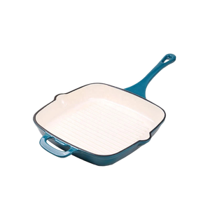 Meilleure vente d'ustensiles de cuisine personnalisables Poêle à frire carrée <span class=keywords><strong>en</strong></span> <span class=keywords><strong>fonte</strong></span> émaillée Poêle antiadhésive avec poignée unique Casserole hollandaise - Product Image 3