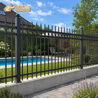 Panneau de clôture décoratif en aluminium à pointe de lance, soudé, thermolaqué noir, pour extérieur, jardin, villa, France, OEM