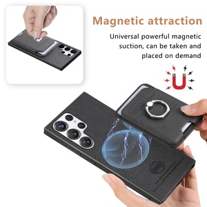 Funda Magnética de Cuero para <span class=keywords><strong>Samsung</strong></span> Galaxy S26 <span class=keywords><strong>Ultra</strong></span> A57 con Ranura para Tarjetas, Anillo de Soporte, Textura Grabada, Color Sólido, Protectora - Product Image 3