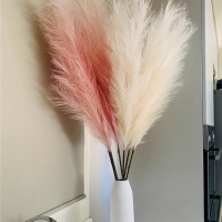 Herbe de la Pampa Artificielle Très Demandée, 9 Branches, Grande Fleur de Roseau Moelleuse pour Mariage, Noël, Décoration de Fenêtre, Style Bohème, Ferme, Fête, Événement