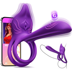 <span class=keywords><strong>Anneau</strong></span> pénien double vibrant en gros avec 10 modes de vibration, vibromasseur clitoridien et point G, <span class=keywords><strong>anneau</strong></span> pénien féminin, vibromasseur point G, jouets sexuels pour couple - Product Image 1