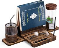 Support de lecture personnalisé pour lit, avec porte-gobelet, porte-lunettes et porte-stylo, présentoir pour la lecture au lit, supports de livres en bois pour café