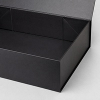 Boîte cadeau magnétique pliable noire mate, boîte rigide personnalisée avec logo pour vêtements, cosmétiques, emballage cadeau de luxe