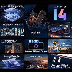 Cubot Kingkong ES, robuste, Android 14, processeur T606 Octa Core, double 4G CDMA/GSM, 6+128 Go, 5100 mAh, appareil photo 48 MP, écran HD 6,5 pouces 90 Hz, résistant aux chocs - Product Image 6