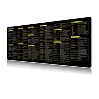 Tapis de souris de grande taille résistant à l'eau avec raccourcis de commandes Python personnalisés, pour le stockage et l'utilisation au bureau