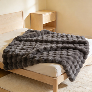 Couverture en <span class=keywords><strong>fausse</strong></span> <span class=keywords><strong>fourrure</strong></span> à bulles - Taille et couleur personnalisables - Douce, chaude et moelleuse - Achat en gros - Fournisseur Alibaba - Product Image 4